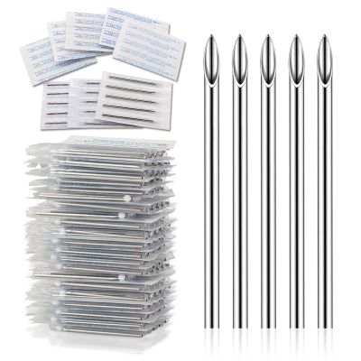 YONGDA 14G 50pcs Hollow Piercing Needles - 316L Stainless Steel Jewelry Needles, Ultra Sharp for Earlobe, Nose Piercing & Jewelry