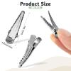 100 Pcs Alligator Hair Clips, Silver Metal Alligator Hair Pins Silver Hair Clips Small Crocodile Clips Flat Hair Bow Clips for Hair Accessories Crafts Accessory DIY Supplies view 2
