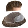 Hair Wonders Mens Hairpiece Remy Human Hair Toupee For Men Swiss Lace Mens Hair System Protesis Capilar Men Toupee 7X9#5 Medium Light Brown 100% Density view 1