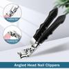 Black Long Handle Non-Slip Toenail Clippers for Seniors Thick Toenails, Heavy Duty Large Ergonomic Unique Professional Angled Head Curve Sharp Toe Finger Nail Clipper for Men and Women, 1 PC view 2