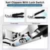 Black Long Handle Non-Slip Toenail Clippers for Seniors Thick Toenails, Heavy Duty Large Ergonomic Unique Professional Angled Head Curve Sharp Toe Finger Nail Clipper for Men and Women, 1 PC view 3