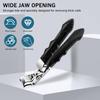 Black Long Handle Non-Slip Toenail Clippers for Seniors Thick Toenails, Heavy Duty Large Ergonomic Unique Professional Angled Head Curve Sharp Toe Finger Nail Clipper for Men and Women, 1 PC view 4