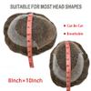 Hair Wonders Mens Hairpiece Remy Human Hair Toupee For Men Swiss Lace Mens Hair System Protesis Capilar Men Toupee 8X10#430#4 Medium Brown+30% Grey 90% Density view 3