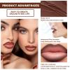 HOSAILY 3 Colors 2 in 1 Lip Liner Set, Matte Nude Dark Brown Red Lip Liner Plumping Smooth Creamy Lip Pencil, High Pigmented Long lasting Light Brown Lipstick Makeup view 2