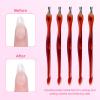 siyuwuro 5Pcs Nail Cuticle Fork Cuticle Pusher Fingernail Cuticle Knife Stainless Steel Dead Skin Removal Fork with Acrylic Handle Cuticle Cleaning Tools for Nail Art view 4