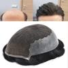 Hair Wonders Mens Hairpiece Remy Human Hair Toupee For Men Swiss Lace Mens Hair System Protesis Capilar Men Toupee 7X9#1B10#1B Off Black+10% Grey 120% Density view 1