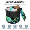 asebiunh Drawstring Cosmetic Bag, Barrel Shaped Portable Travel Makeup Bags, Peacock Flower Print Large Capacity Waterproof Multifunctional Bucket Toiletry Bag view 2