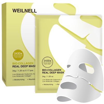 Bio-Collagen Real Deep Anti Wrinkle Lifting Mask, Overnight Hydrating Face Mask for All Skin Types, Original Bio Collagen Face Mask for Moisturizing, Firming, Glowing, Plump Skin, 17 Packs