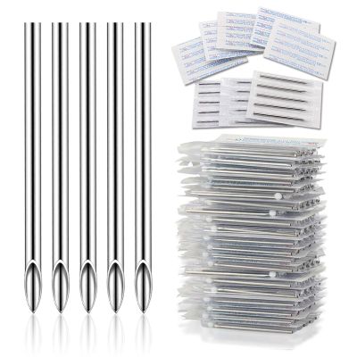 YONGDA 12G 50pcs Hollow Piercing Needles - 316L Stainless Steel Jewelry Needles, Extra Sharp & Smooth for Cartilage & Navel Piercing