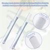 2pcs Toe Seam Massage Brush for Shower, Long Handle Foot Scrubber With Soft Rubber File, Between The Toe Gap Cleaning Brush Applicator for Seniors Elderly Men Women (Grey) view 2