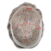 Hair Wonders Mens Hairpiece Remy Human Hair Toupee For Men Swiss Lace Mens Hair System Protesis Capilar Men Toupee 7X9#580#5 Medium Light Brown+80% Grey 90% Density view 3