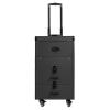 DONSU 4 in 1 Portable Rolling Makeups Train Case,Salon Cosmetic Storage Organizer w/Mirror,Travel Trolley Organizer Box for Makeup Artists, Hairdressers, Beauticians (Black) view 1