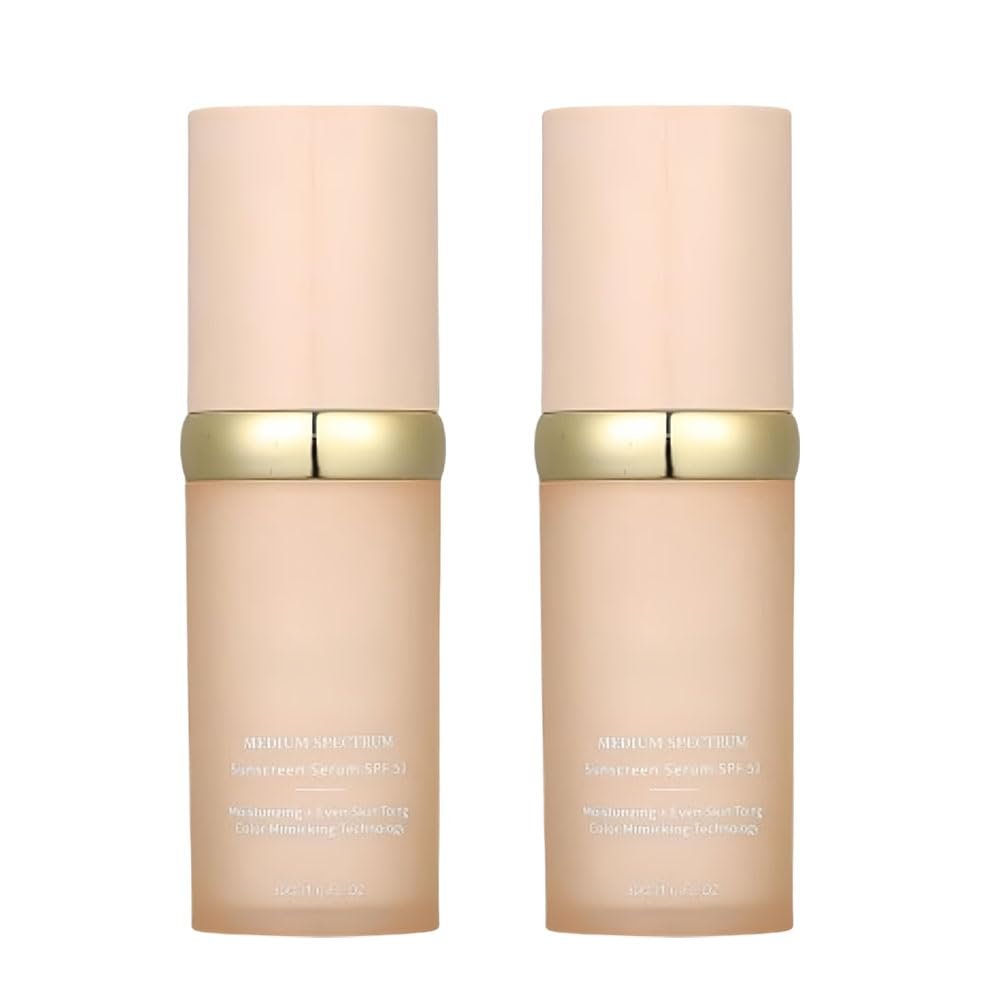 4 in 1 foundation Liquid, Foundation Medium Spectrum, Hydrating Medium full coverage concealer with SPF 50+ Inspired, Longwearing & Waterproof - Korean Makeup (2pcs)