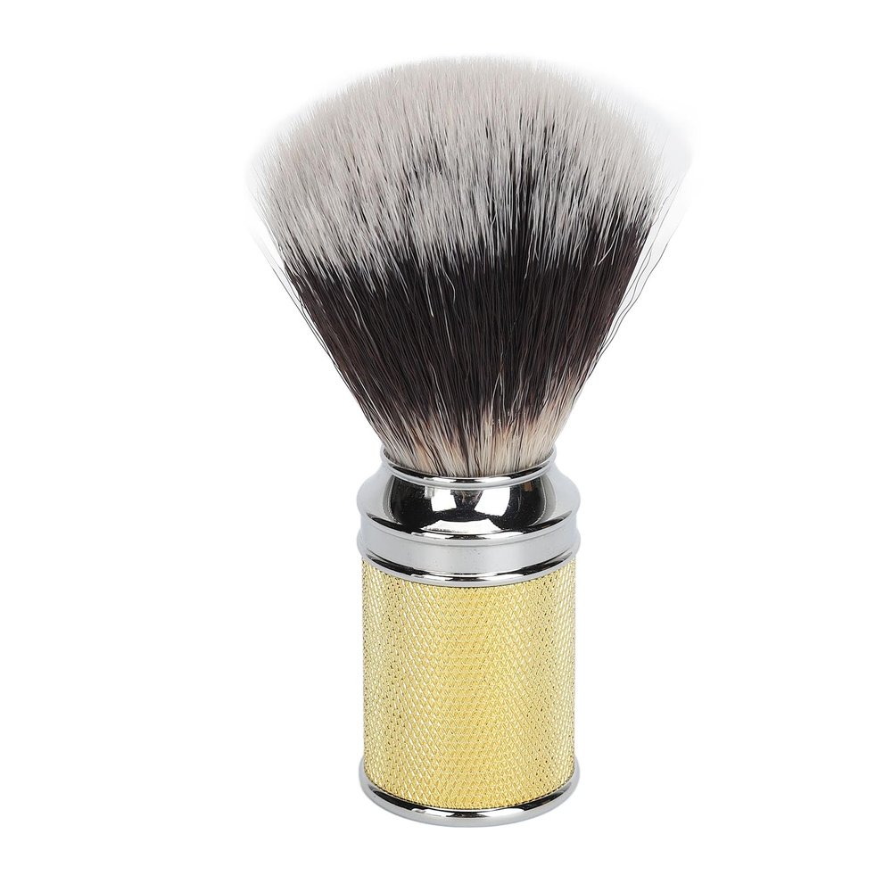 Nylon Beard Foaming Brush - Enhanced Lather Beard Grooming Tool with Curved Handle for Men - Quick - Dry, Long - Lasting Synthetic Fibers (Rose Gold)