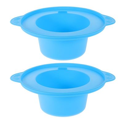 NOLITOY 2Pcs Wax Pot Liner, 400ml Silicone Wax Warmer Liner Replacement Silicone Bowl for Hair Removal (Blue)