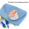 ZJCDPBR Compact Mirror,Little Fox Animal Printed Travel Makeup Mirror,Metal Handheld Mirror 1x/2x Magnifying Mirror,Round Folding 2-Sided Small Mirror for Purse Pocket view 3