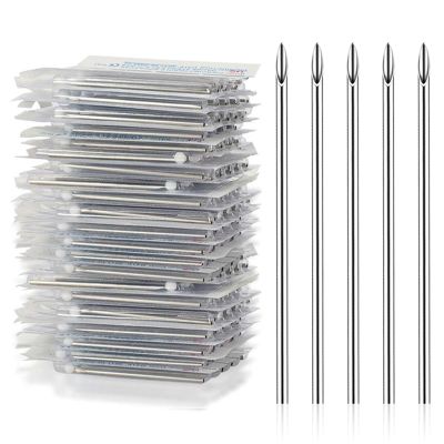 YONGDA 18G 50pcs Hollow Piercing Needles - 316L Stainless Steel Jewelry Needles, Ultra-Thin for Lip, Helix Piercing & Jewelry