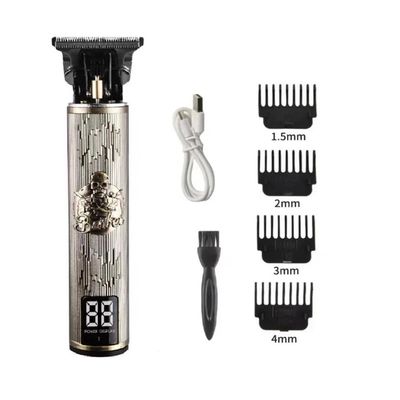 Razors Professional Hair Trimmer Digital USB Rechargeable Hair Clipper for Men Haircut Hair Cutter Barber Machine Men Trimmer Shaver(LCD Skull)