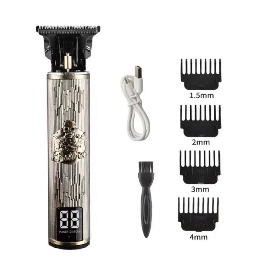 Razors Professional Hair Trimmer Digital USB Rechargeable Hair Clipper for Men Haircut Hair Cutter Barber Machine Men Trimmer Shaver(LCD Skull)