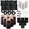 42 pcs Bridesmaid gifts bridesmaid proposal gifts, Maid of Honor Gifts contain 16oz Glass Cups Cosmetic Makeup Bags Invited Cards Scrunchies Hair Knotted Bracelets Diamond Pens love clip (Black ) view 1