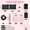 42 pcs Bridesmaid gifts bridesmaid proposal gifts, Maid of Honor Gifts contain 16oz Glass Cups Cosmetic Makeup Bags Invited Cards Scrunchies Hair Knotted Bracelets Diamond Pens love clip (Black ) view 2