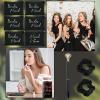 42 pcs Bridesmaid gifts bridesmaid proposal gifts, Maid of Honor Gifts contain 16oz Glass Cups Cosmetic Makeup Bags Invited Cards Scrunchies Hair Knotted Bracelets Diamond Pens love clip (Black ) view 3
