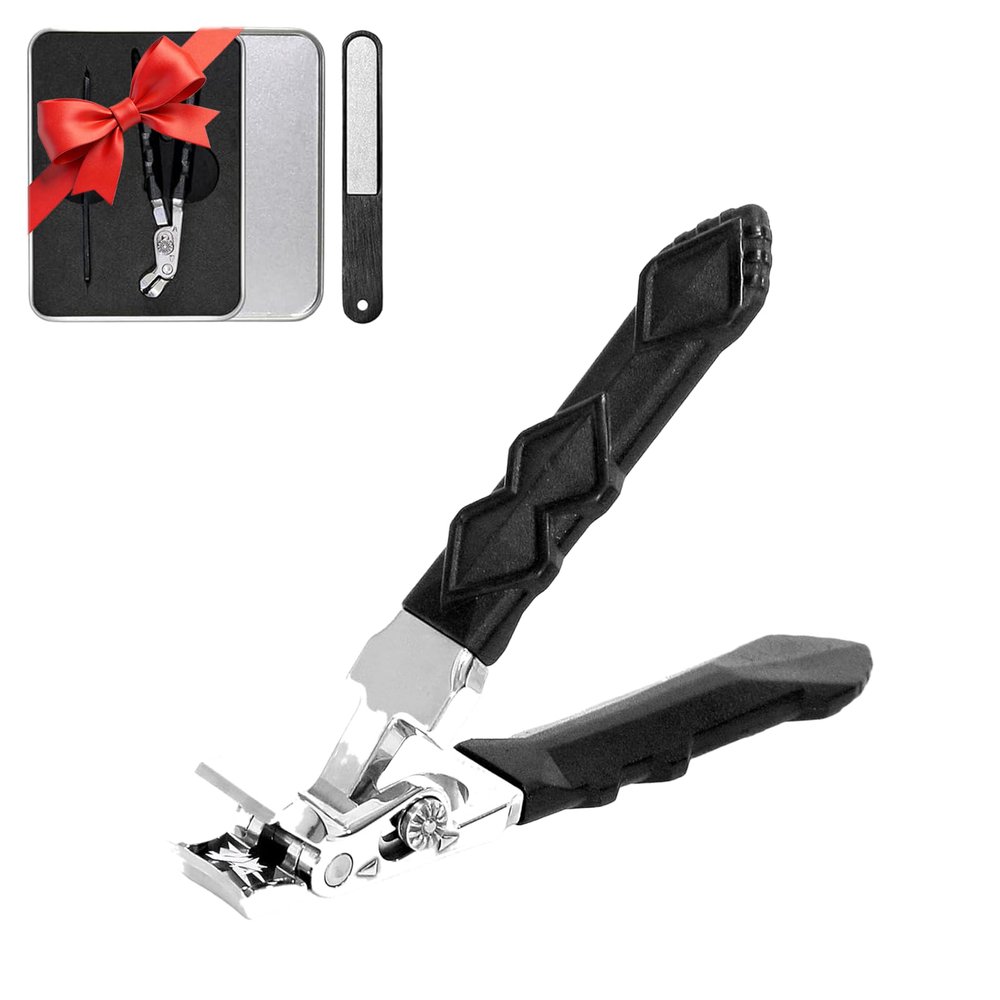 Toe Nail Clippers for Thick Nails for Seniors, Ergonomic Wide-Angle Nail Clipper  Extra-Wide Jaw and Anti-Splash Design for Clean, Comfortable Trimming (1pcs)