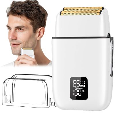 Electric Razor, Electric Razor for Men Face,Shavers for Men, Foil Shaver 3 Adjustable Speeds Rechargeable Waterproof Close Shave Trimmer with LED Display for Face/Beard/Head Shavers (Silver)