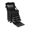 Philipreba 16.54in Rolling Makeup Case, Multifuctional Soft Sided Make up Train Case, Multi-tier Makeup Suitcase with Wheels for Makeup Artist Nail Technician and Hairstylist view 1