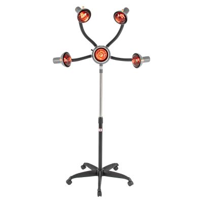 5 Head Salon Hair Steamer, Professional Infrared Light Heat Therapy Red Lamp Salon Hair Steamer for Perms Oil Baking Styling Head Care, Adjustable Height and Angle, with Wheels