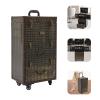 Philipreba 30in-height Rolling Lockable Makeup Train Case, Hairdressing Case, Stylist Beauty Salon Cosmetic Luggage Travel Organizer Tool Box with 4 Storage Compartments and Wheels view 3