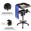 FOGVG Salon Tray Cart on Wheels with Storage Platform, Hairstylist Rolling Carts with Wheels, Hair Salon Cart with Tool Holder Adjustable Height, Hair Tools Organizer Roller Cart for Barber Beauty view 3