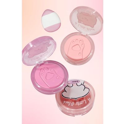 1 Pack of 3 Colors Cute Paw Shape Mini Cream Blush Set, Matte Nude Pink Orange Soft Makeup Blusher Cream, 5.5g * 3