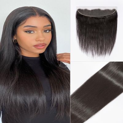 LUVME Natural Black Frontal 13x4 HD Lace Frontal Closure 18 Inch Frontal Lace Closure with Free Part Natural Hairline 150% Density Lace Front Closure