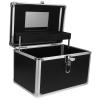 Luxshiny Makeup Train Case Aluminium Make Up Artists Organizer Box Lockable Cosmetic Jewelry Toiletries Carrier Crafters Tool Cases Black view 3