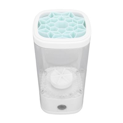 Electric Makeup Brush Cleaner, 8W 7000rpm Deep Cleaning with Transparent Body, Large Capacity Design, 2 Modes, Portable Design Cleaner for All Type Makeup Brushes (White)