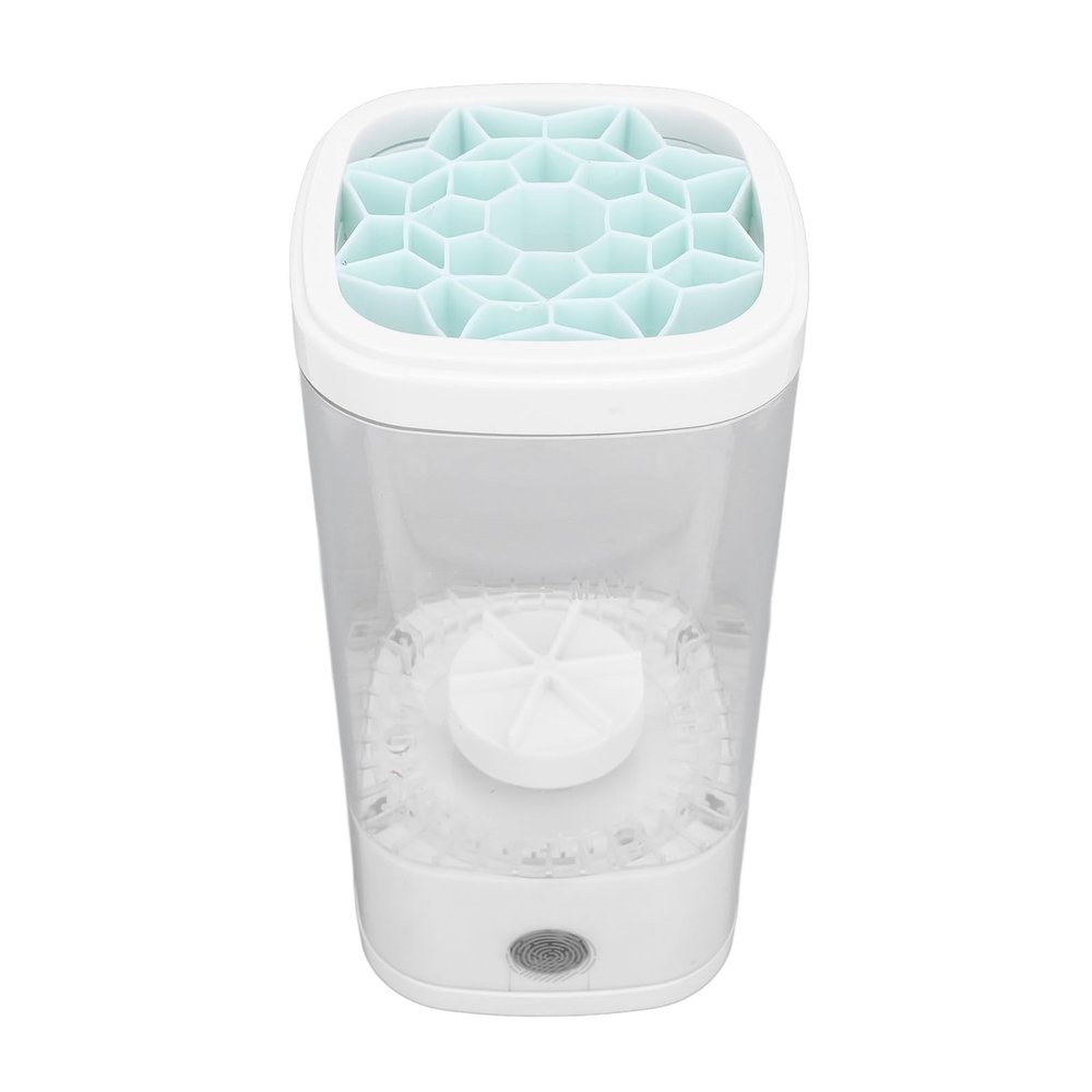 Electric Makeup Brush Cleaner, 8W 7000rpm Deep Cleaning with Transparent Body, Large Capacity Design, 2 Modes, Portable Design Cleaner for All Type Makeup Brushes (White)