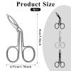 4 Pieces Eyebrow Tweezers Scissor Handle Flat Straight Tip Brow Scissors Remover Facial Hair Eyebrows Stainless Steel Eyebrow Facial Remover Brow Tweezers for Women Men(Black&Silver) view 2