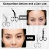 4 Pieces Eyebrow Tweezers Scissor Handle Flat Straight Tip Brow Scissors Remover Facial Hair Eyebrows Stainless Steel Eyebrow Facial Remover Brow Tweezers for Women Men(Black&Silver) view 4