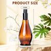 2Pcs 100ml/3.3oz Empty Refillable Amber Gourd Shaped Glass Lotion Pump Bottles with Black Press Top Cosmetic Dispenser Jar Sample Vials Storage Container for Essential Oil Emulsion view 2