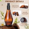 2Pcs 100ml/3.3oz Empty Refillable Amber Gourd Shaped Glass Lotion Pump Bottles with Black Press Top Cosmetic Dispenser Jar Sample Vials Storage Container for Essential Oil Emulsion view 3