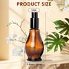2Pcs 50ml/1.7oz Empty Refillable Amber Gourd Shaped Glass Lotion Pump Bottles with Black Press Top Cosmetic Dispenser Jar Sample Vials Storage Container for Essential Oil Emulsion view 2