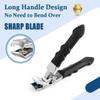 Outfany ClipMaster Pro Nail Clippers Angled Head Nail Clippers for Seniors - Ergonomic Toenail Clipper for Thick Nails, Premium Steel Nail Cutter Trimmer with Catcher for Men and Women - Black view 2