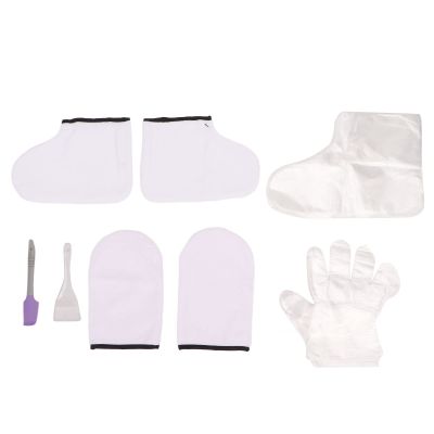 Paraffin Wax Warmer Moisturizing Kit, Premium Heated Cloth Mitts Booties, Paraffin Bath Liners for Hand & Foot, for Hand Foot Care, SPA Treatments, Heated Manicure Supply White