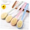 WOONEKY 2pcs Bath Brush Back Scrubber Material Long Handle for Shower Body Bathing Accessories view 3