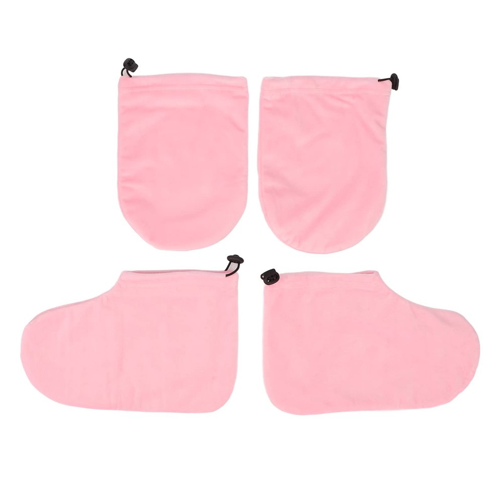 Paraffin Cloth Wax Warmer Moisturizing Kit, Premium Lint Gloves Booties, Paraffin Bath Liners, for Paraffin Wax Hand Foot Care, Thick SPA Treatments, Heated Manicure Supply White