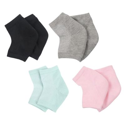 FRCOLOR 4pairs Moisturizing Gel Socks for Cracked Heels Crack Breathable Blend Open Toe Design for Men and Women for Dry Feet Care