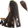 Topper Hair Extensions - Human Hair Clip in Top Hair Extensions for Thin Hair Wiglet Hair Pieces for Women (15.7",Light Brown) view 1