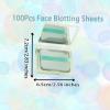 Benepoint Oil Blotting Sheets for Face, 100Pcs Face Blotting Sheets for Oily Skin with Mirror & Makeup Puff, Natural Bamboo Charcoal Oil Control Film with little Storage Box (Green) view 2