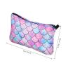 AOKWAWALIY Mermaid Makeup Bag Mermaid Fish scale Cosmetic Bag Zipper Pouch Large Toiletry Bag Travel Make Up Organizer Purse for Women 9.04X5.50X0.20in view 3
